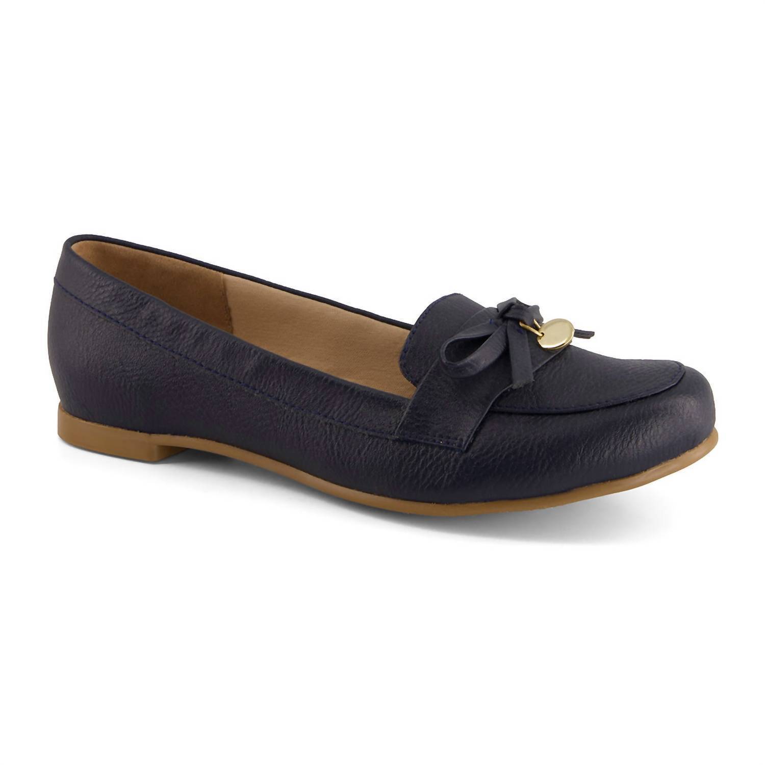 New Andrea Women's Classic Flats With Bow In Navy
